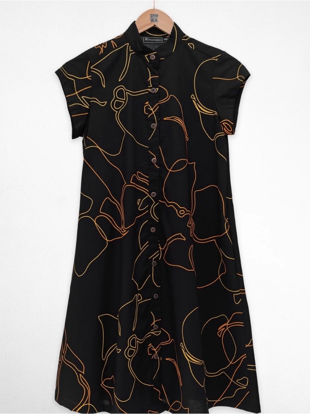 Pua A Tāne Hua Dress- Black/School Bus/Sunflower